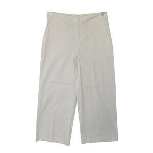 Everlane High-Waisted Wide-Leg Pants Womens Size 8 Ivory Cotton Trousers NWOT